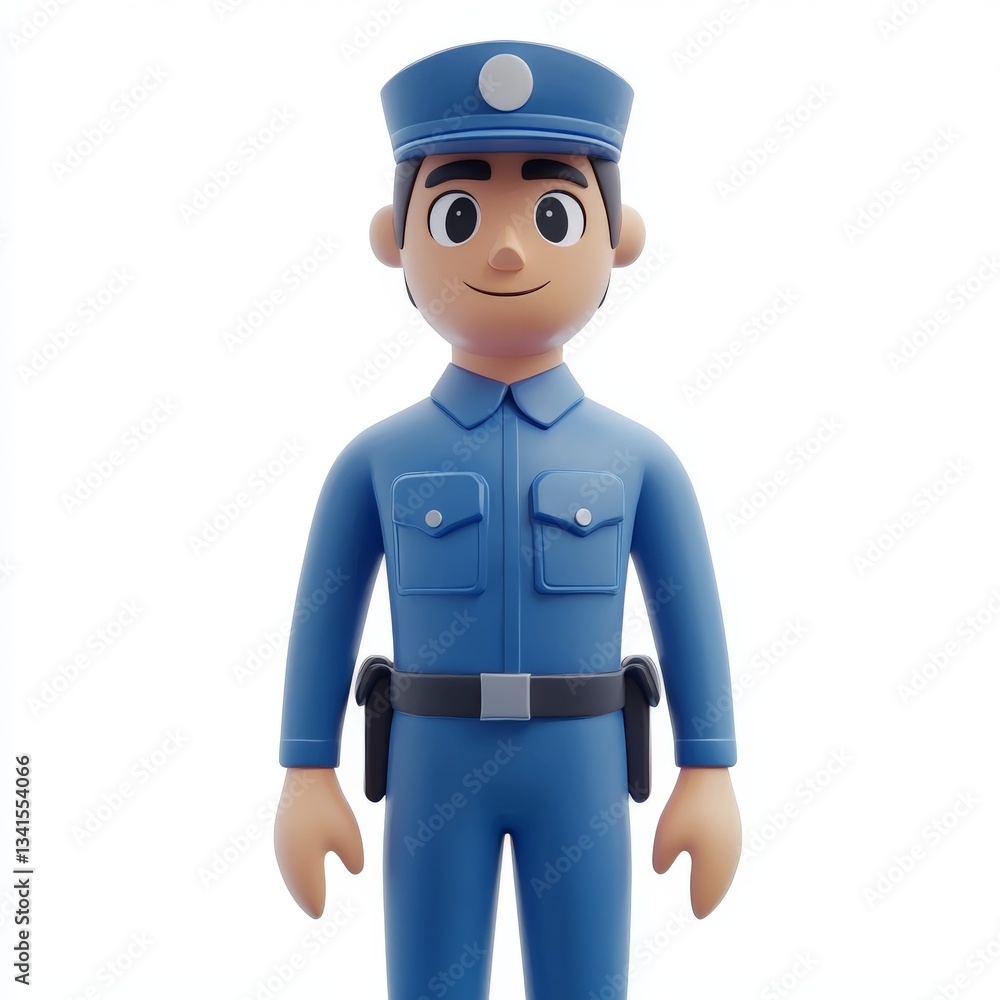 Police man - 3D cartoon character isolated on white background Police man - 3D cartoon character isolated on white background