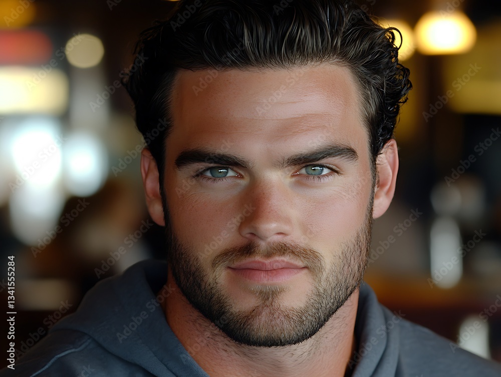 Handsome man with blue eyes, looking at viewer Handsome man with blue eyes, looking at viewer