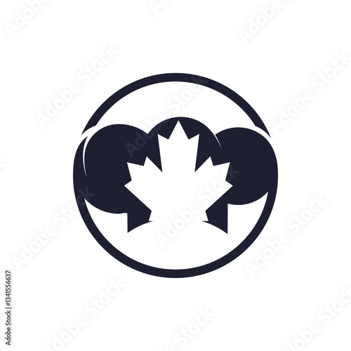 Canadian chef vector logo design template. Maple leaf with chef hat icon logo.	