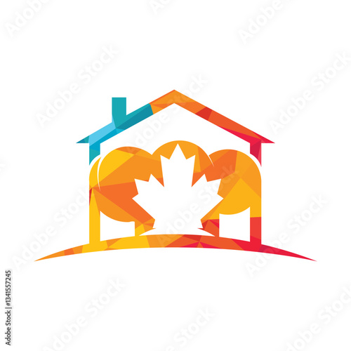 Canadian chef vector logo design template. Maple leaf with chef hat icon logo.	