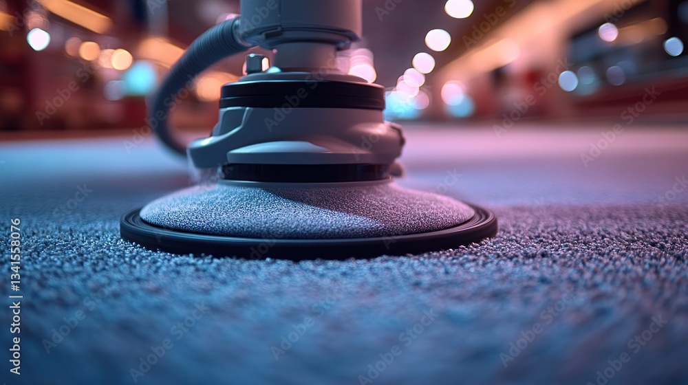 Fototapeta premium Close-up of a cleaning machine on carpet