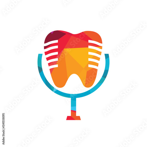 Dental podcast vector logo design template.