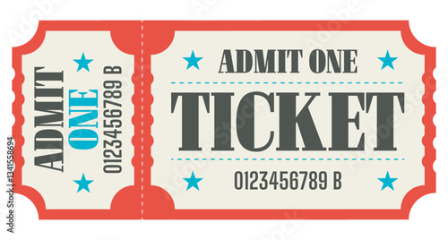 Retro ticket vector template. Concert, party or festival ticket design template. Vector illustration. Keep this coupon.	