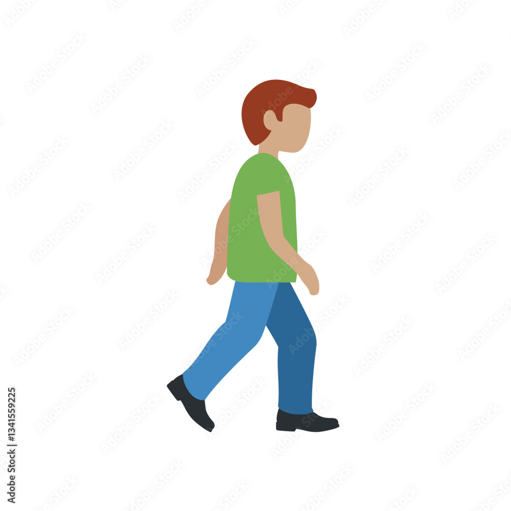 Walking Person (Light Skin, Green Shirt)
