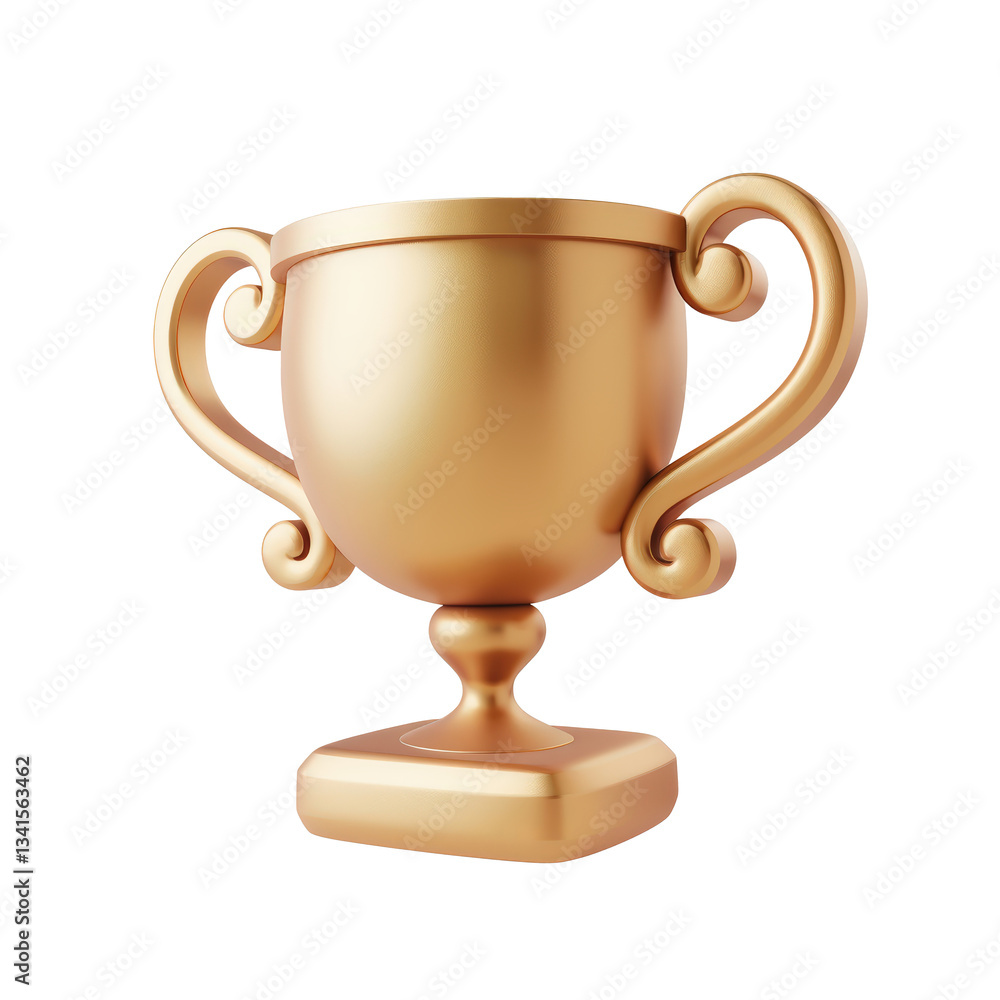 Shiny gold trophy with elegant design Shiny gold trophy with elegant design