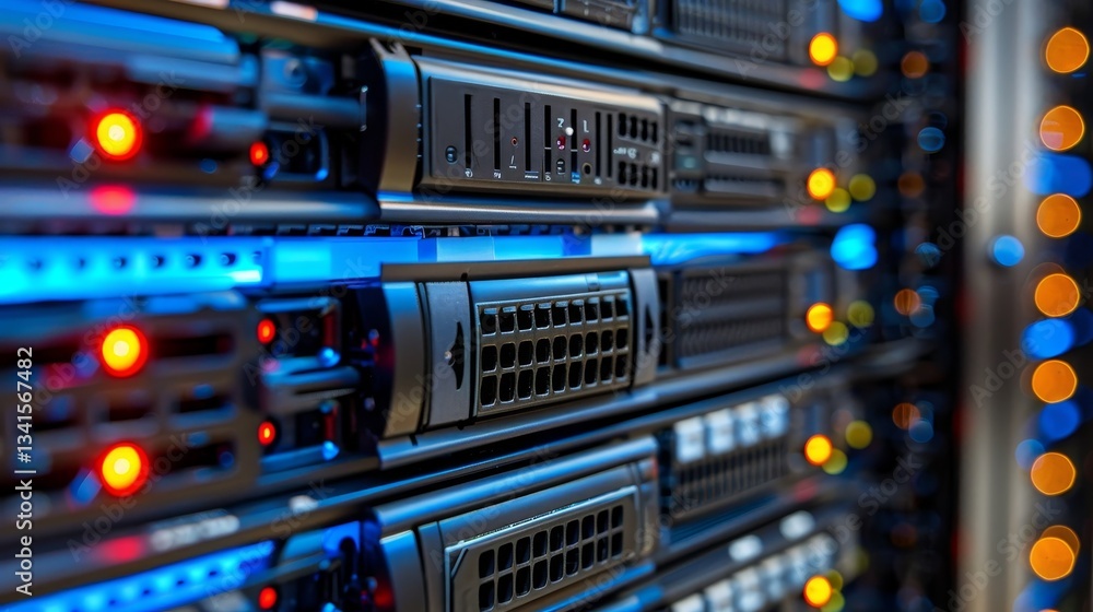 A virtual network of servers and cloud systems with flowing data and illuminated digital nodes A virtual network of servers and cloud systems with flowing data and illuminated digital nodes