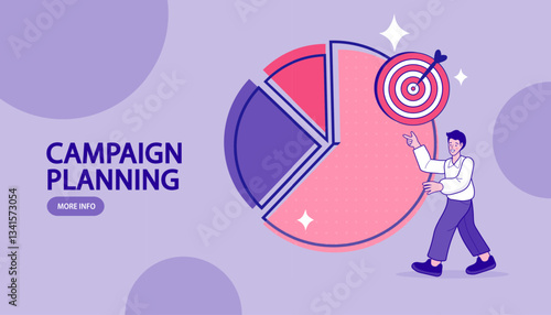 People pointing at giant target. Business opportunity concept. strategy or aiming. business targeting, aiming, focus. Hitting the target. Work problem resolution. Achieving the goal. Vector