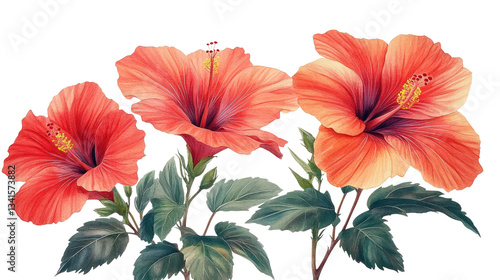 Wallpaper Mural Isolated red poppy blossoms, a summer floral beauty Torontodigital.ca