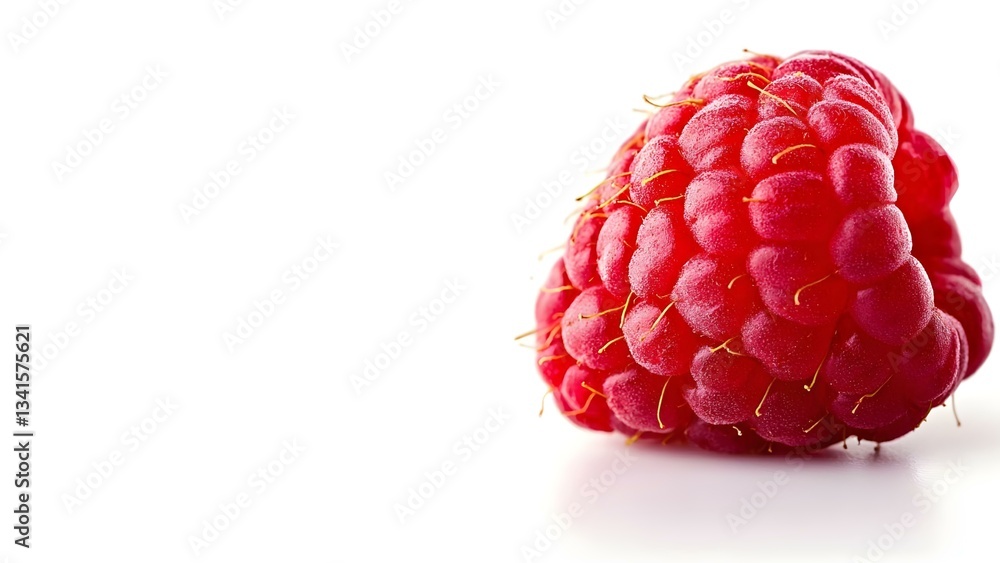 A close-up of a fresh, red raspberry with a textured surface and a bright, vibrant color. Concept Fresh Raspberries, Macro Photography, Vibrant Colors, Textured Surface, Culinary Delights A close-up of a fresh, red raspberry with a textured surface and a bright, vibrant color. Concept Fresh Raspberries, Macro Photography, Vibrant Colors, Textured Surface, Culinary Delights