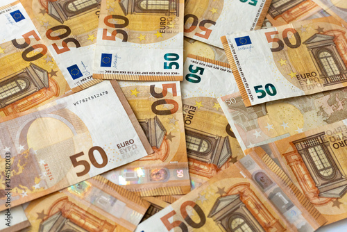 euro banknotes fifty euros,