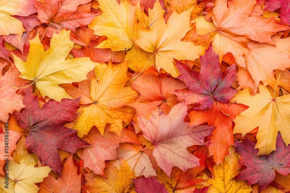Autumn Background With Colored red leaves. Fall backdrop border made with red leaves. Wide banner template with copy space for text. Top view. Autumn composition. Thanksgiving day flat lay. Full frame Autumn Background With Colored red leaves. Fall backdrop border made with red leaves. Wide banner template with copy space for text. Top view. Autumn composition. Thanksgiving day flat lay. Full frame