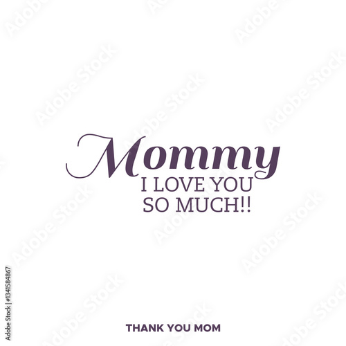Thank you Mom hand drawn lettering. Happy Mother's day. Floral frame. Template for, banner, poster, flyer, greeting card, web design, print design. Vector illustration.