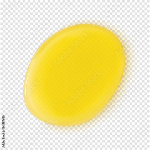 Oil drop realistic vector illustration isolated. Skincare yellow vitamin C serum spot