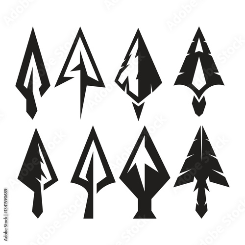 Spear Arrowhead Logo Vector Illustration
