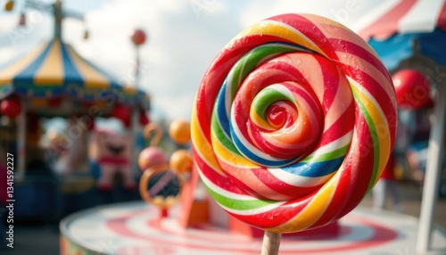 Colorful candy lollipop carnival ground food photography fun fair close-up sweet treats delight