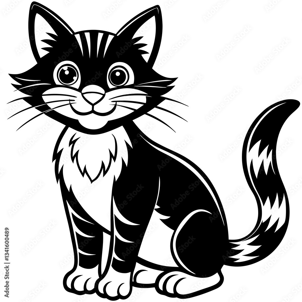 Obraz premium Cute Cat Vector Design: Adorable Feline Illustrations & Clipart