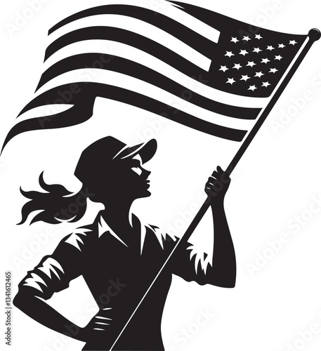 Bold in black Labor Silhouette vector for Labor Day.