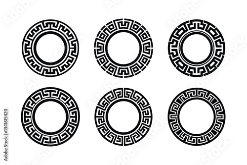 Greek key border ornament vector illustration