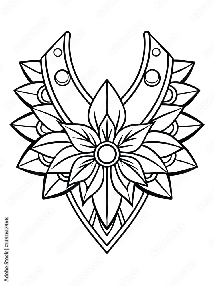 Obraz premium Neck line renaissance vector illustration