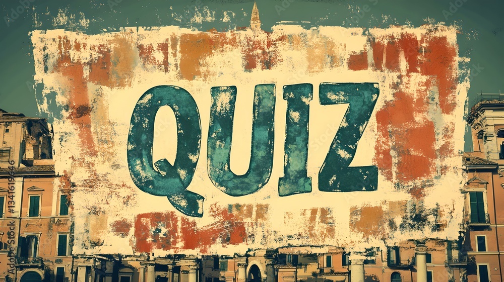 Obraz premium Vintage QUIZ Sign: Urban & Retro Style