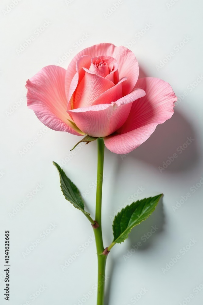 Delicate flower petals unfurl on a stark white surface, blossom, delicate Delicate flower petals unfurl on a stark white surface, blossom, delicate