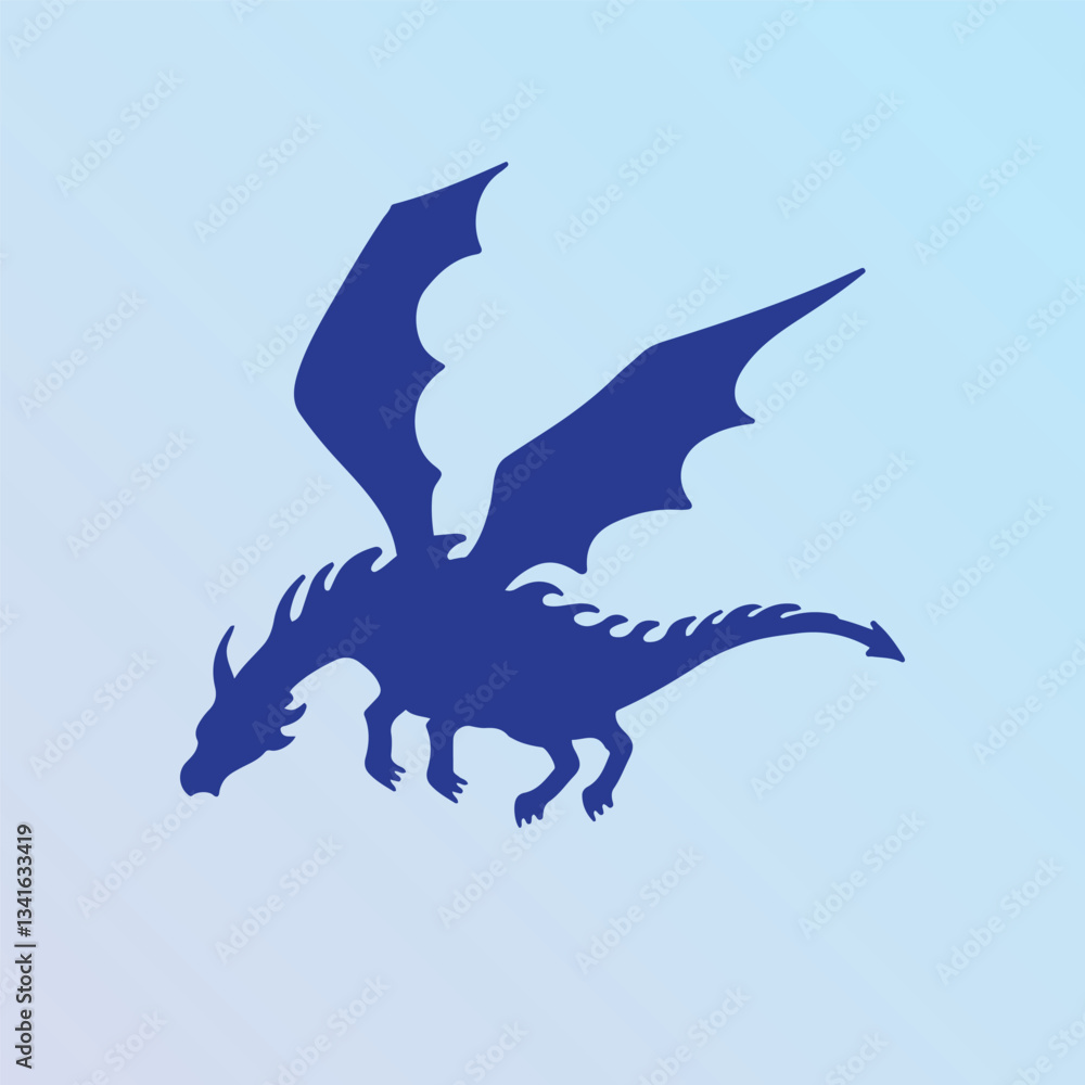 Obraz premium flaying dragon vector illustration 