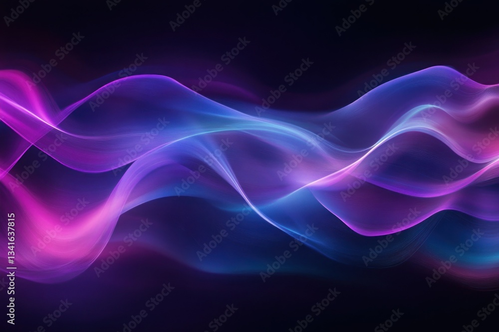 Fototapeta premium Abstract Colorful Waves of Light Flowing Across a Dark Background in a Smooth Motion