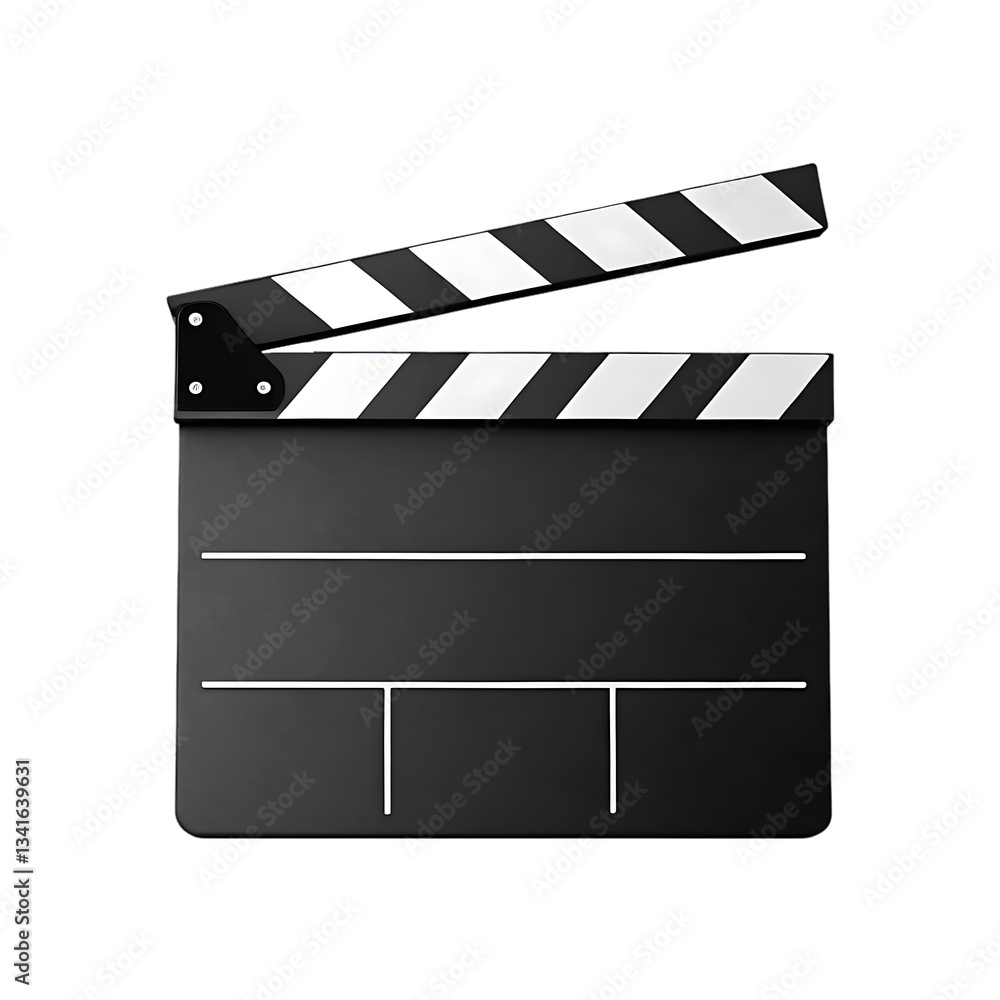 Obraz premium Classic movie clapperboard. Filmmaking, cinema, production.