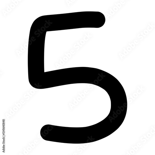 Hand-drawn 5 number icon