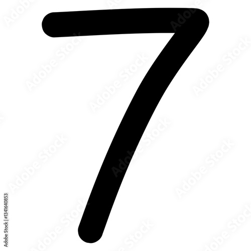 Hand-drawn 7 number icon