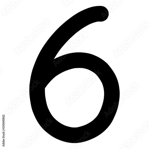 Hand-drawn 6 number icon
