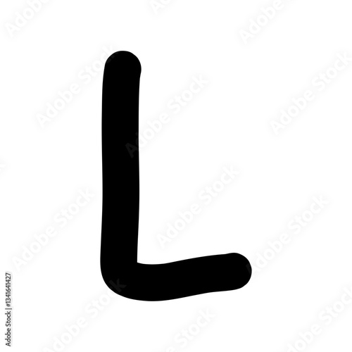Hand drawn L capital letter shape icon