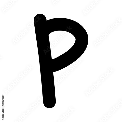 Hand-drawn p small letter icon