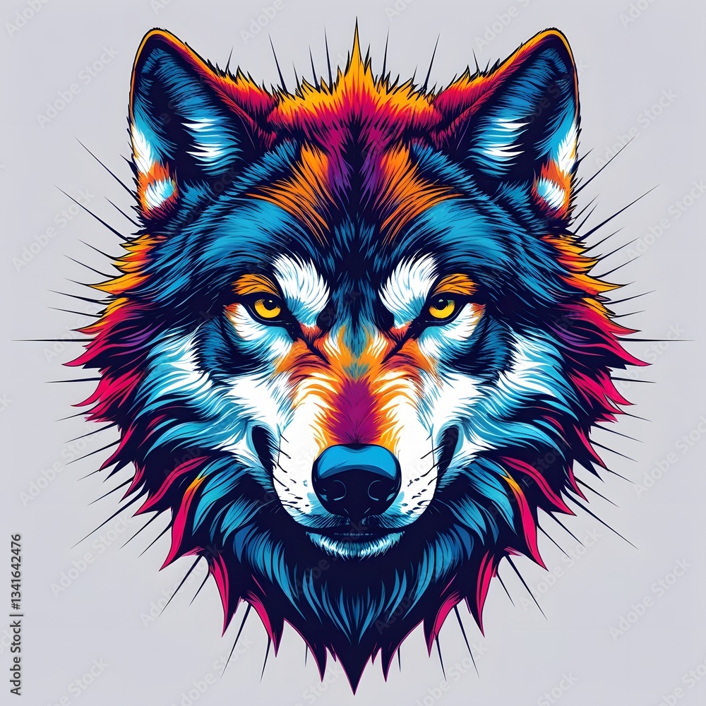 Fototapeta premium Venomous Vision: The Stylized Wolf