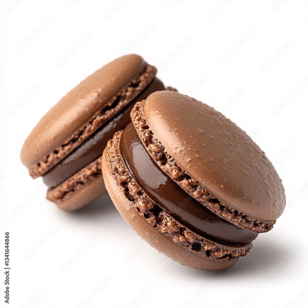 Gourmet Chocolate Macarons Featuring Rich Ganache Truffle Filling Gourmet Chocolate Macarons Featuring Rich Ganache Truffle Filling