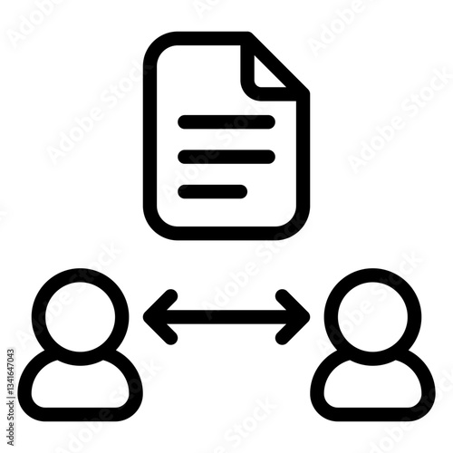 Document sharing line icon