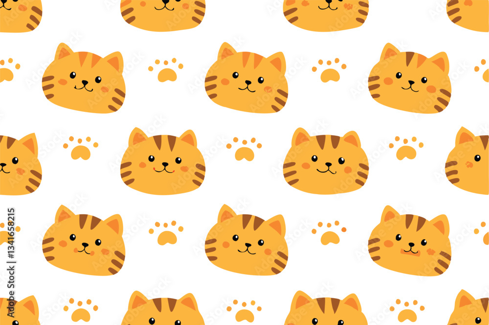 Seamless kawaii-style vector pattern of doodled animals like foxes, bears, rabbits, and cats. Big eyes, rounded shapes, minimalistic expressions, and pastel backgrounds. perfect for nursery textiles Seamless kawaii-style vector pattern of doodled animals like foxes, bears, rabbits, and cats. Big eyes, rounded shapes, minimalistic expressions, and pastel backgrounds. perfect for nursery textiles