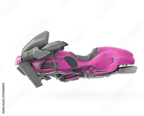 Bilde på lerret cyber hover air bike on side view in white background