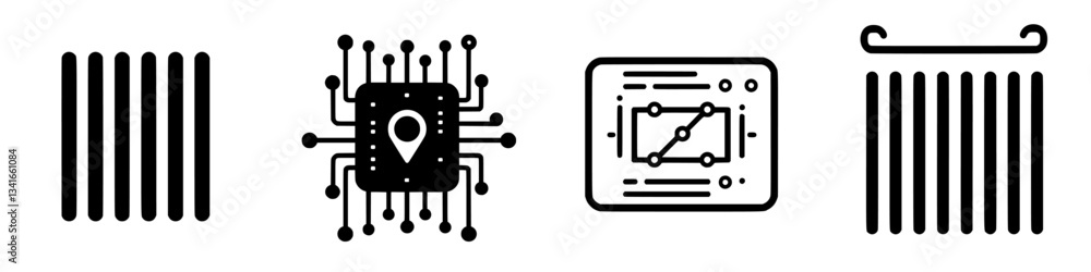 Abstract representation of technology with circuit patterns and data visuals in a minimalist style Abstract representation of technology with circuit patterns and data visuals in a minimalist style