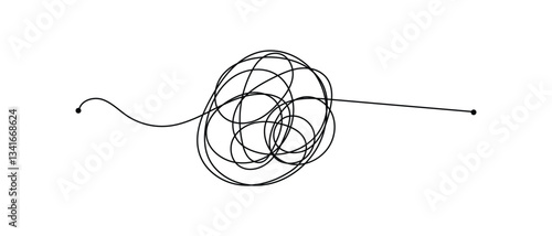set of messy clew symbols connected icon on white background.