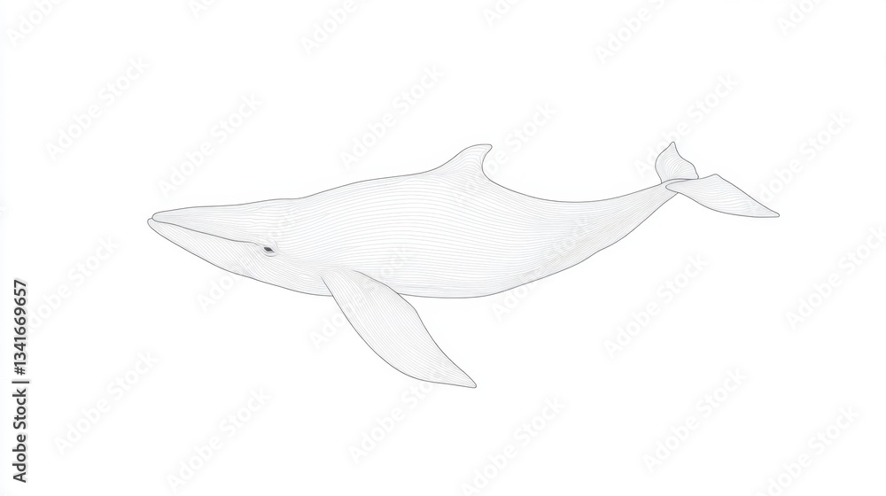 Obraz premium Whale swimming gracefully ocean depths gigapixel image underwater environment wide angle view minimalist aesthetic