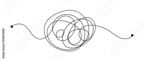 set of messy clew symbols connected icon on white background.