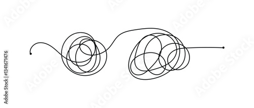 set of messy clew symbols connected icon on white background.
