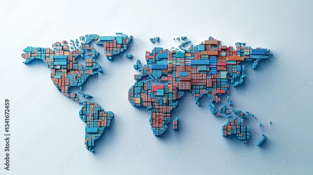 Obraz premium Creating a gigapixel world map render global digital artwork virtual environment aerial view modern interpretation