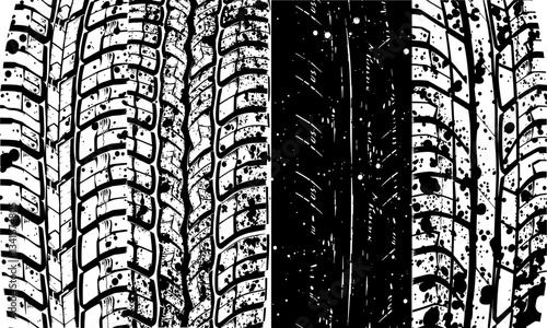 Wallpaper Mural Tire texture showcases intricate patterns and grooves, highlighting wear and tear of rubber. detailed design emphasizes durability and traction, essential for vehicle performance Torontodigital.ca