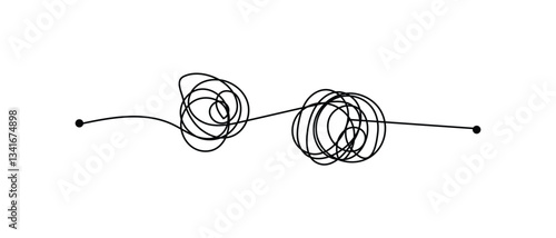 set of messy clew symbols connected icon on white background.