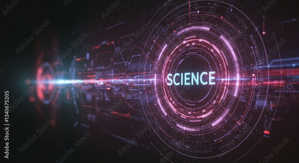 Obraz premium Technological Science: A futuristic visual of technology, the word 