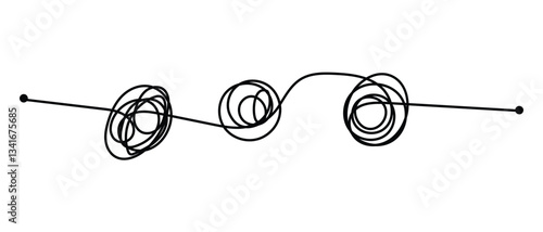 set of messy clew symbols connected icon on white background.