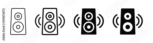 Musical column speaker icon. Stereo speaker symbol, logo. Vector.