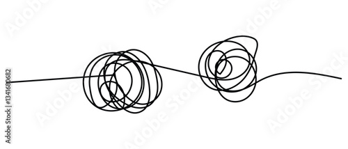 set of messy clew symbols connected icon on white background.